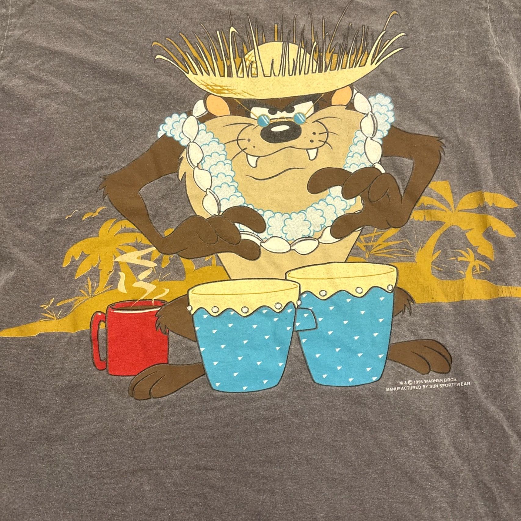 Vintage VINTAGE Sun T-Shirt Purple Adult Medium Funny Taz Looney Tunes 90s Warner Bros Size US M / EU 48-50 / 2 - 2 Thumbnail