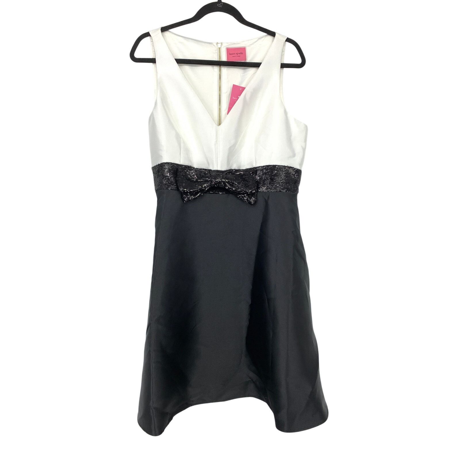 Kate Spade Kate Spade Sequin Bow Fit & Flare Dress 12 Black White NEW Size XL / US 12-14 / IT 48-50 - 1 Thumbnail