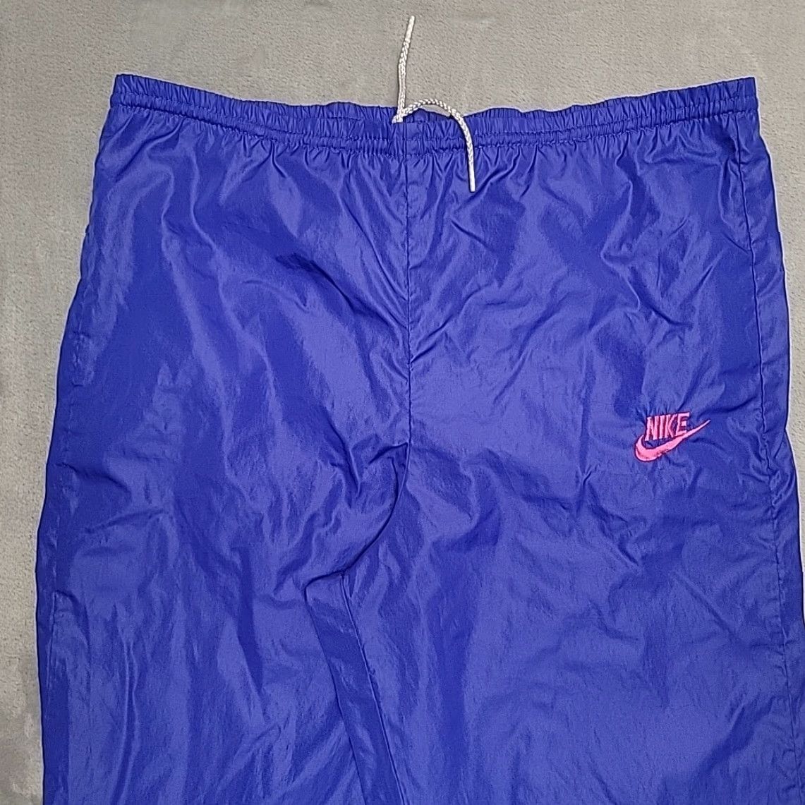 Nike VINTAGE Nike Track Pants Women MBlue Pink Windbreaker Jogger Swoosh 80s 90s Retro Size 32" / US 10 / IT 46 - 3 Thumbnail