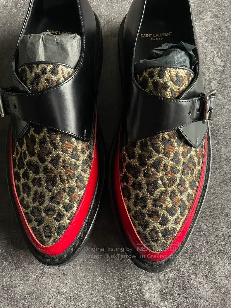 Saint Laurent Paris Saint Laurent Paris Silk Leopard Print Patchwork Wedge Sho Size US 7 / EU 40 - 5 Thumbnail