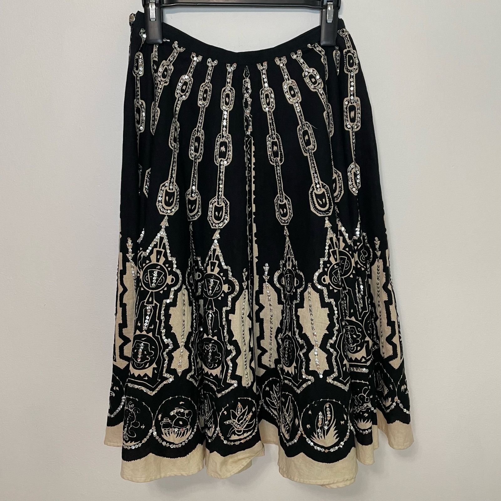 Miss Me Miss Me Sequin Skirt S Womens Chain Embellished A-Line Print Size 28" / US 6 / IT 42 - 5 Thumbnail