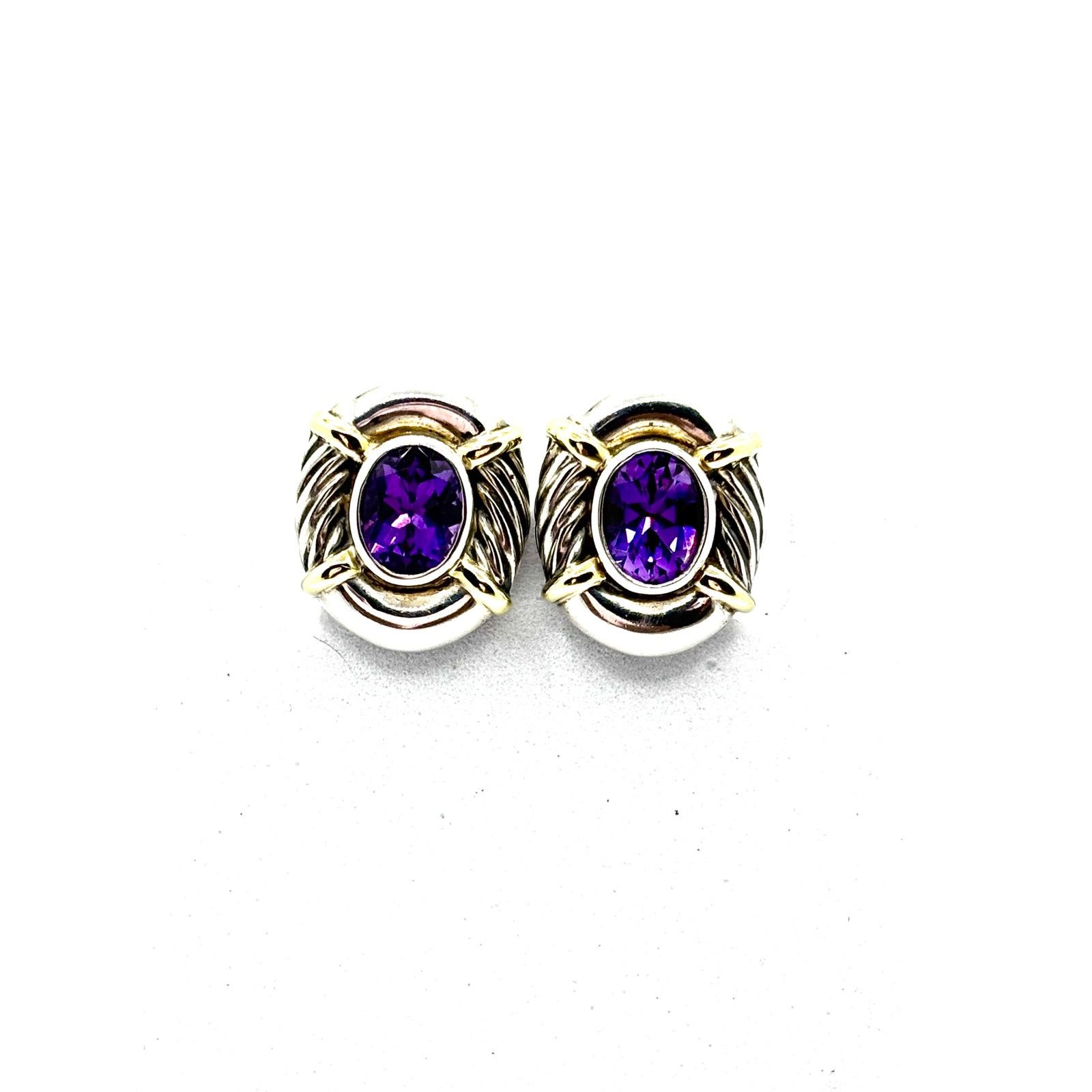 David Yurman DAVID YURMAN Oval Albion Amethyst Earrings Size ONE SIZE - 9 Thumbnail