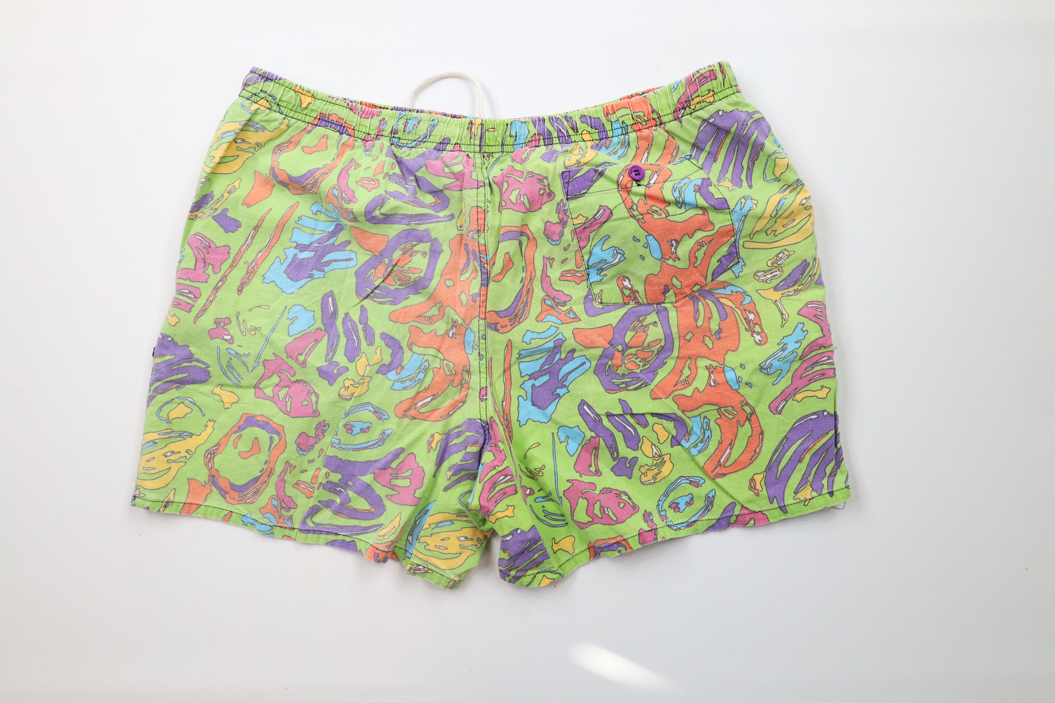 Vintage Vintage 90s Streetwear Rainbow Lined Shorts Swim Trunks Size US 36 / EU 52 - 9 Thumbnail