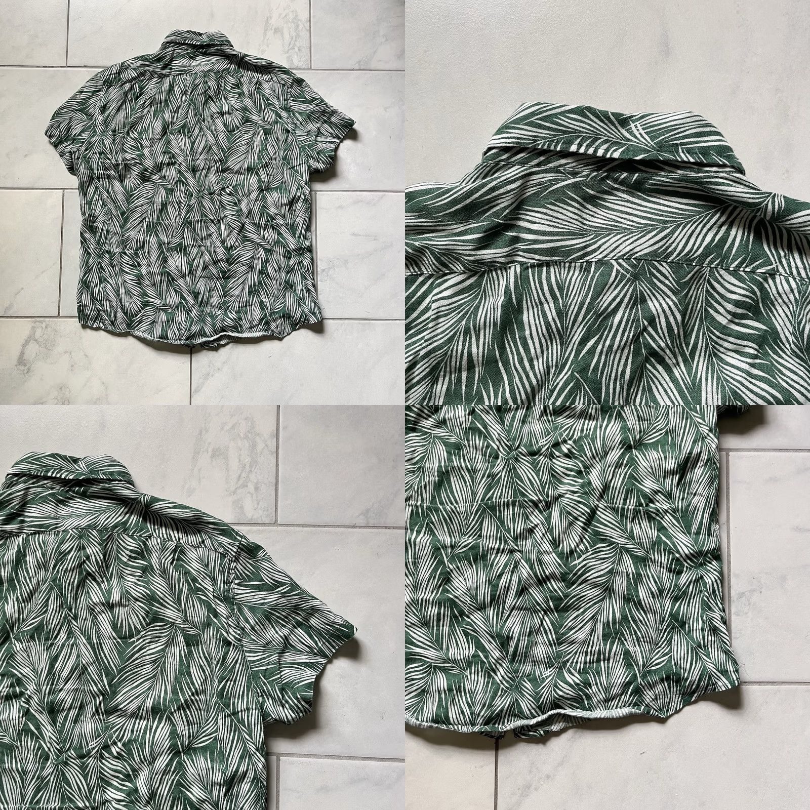 J.Crew J.CREW Linen Shirt Green White Mens Button-Up Slim Fit Short Sleeve Casual Pocket Labeled Large Size US L / EU 52-54 / 3 - 8 Thumbnail