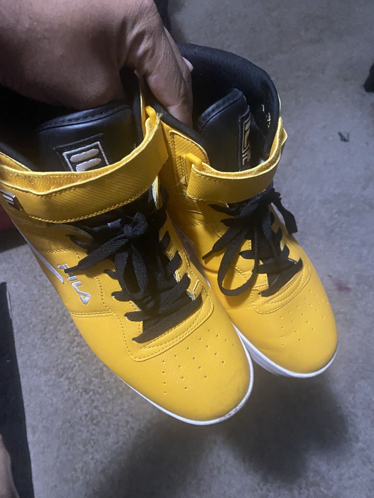 Fila Bright Yellow Fila High-Top Sneakers Size US 12 / EU 45 - 2 Thumbnail