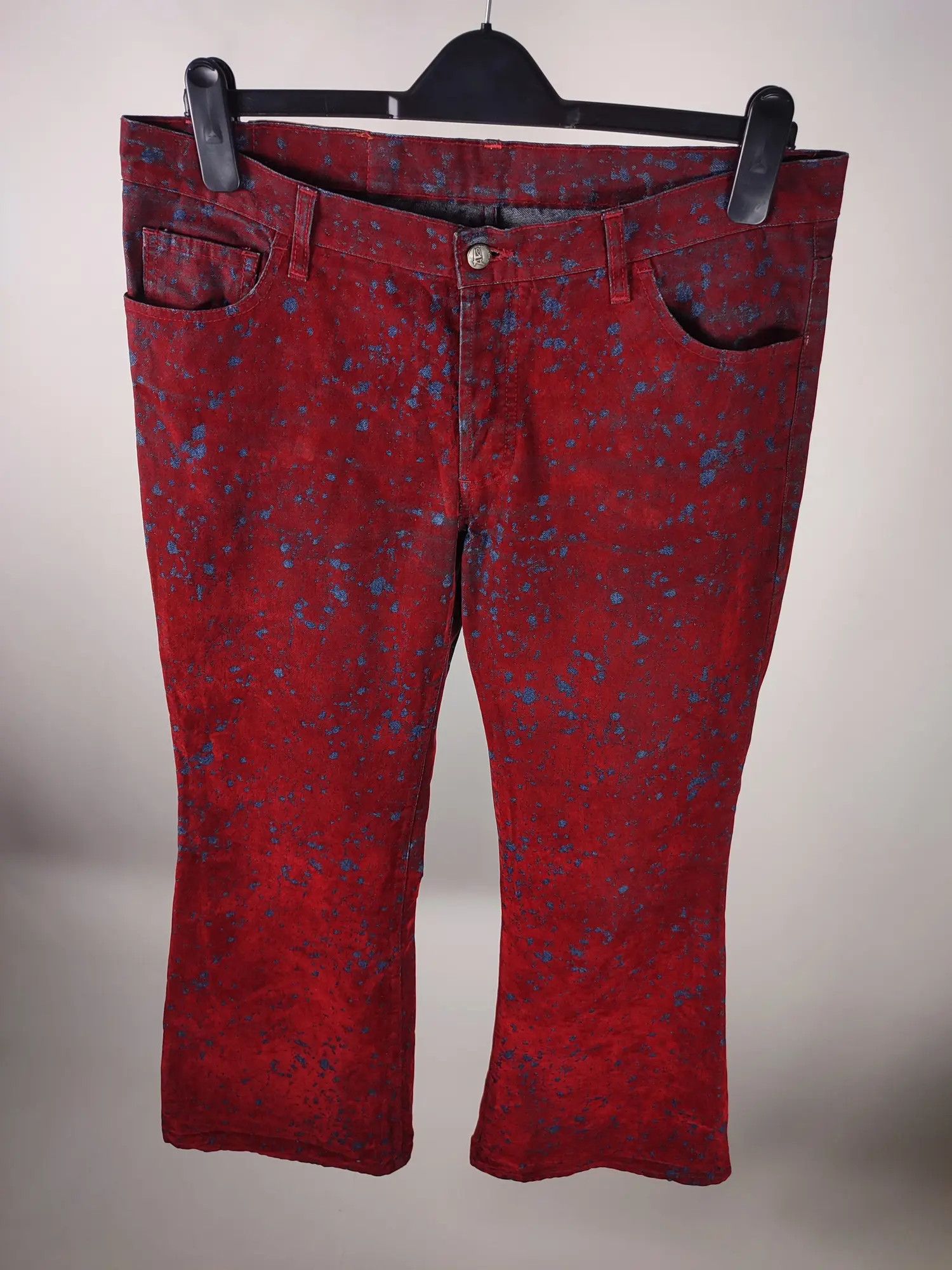 If Six Was Nine ATO The Kick Of Fashion Velour Flared Vampire Jeans Size US 33 - 4 Thumbnail