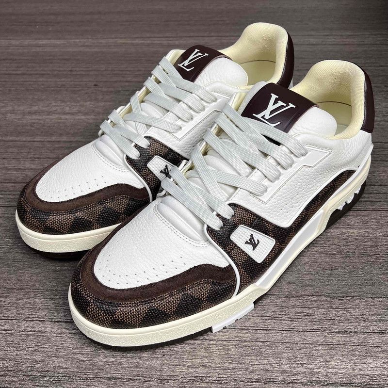 Louis Vuitton Louis Vuitton Trainer Low-Top Sneakers in White/Brown 0079 Size US 8.5 / EU 41-42 - 1 Thumbnail