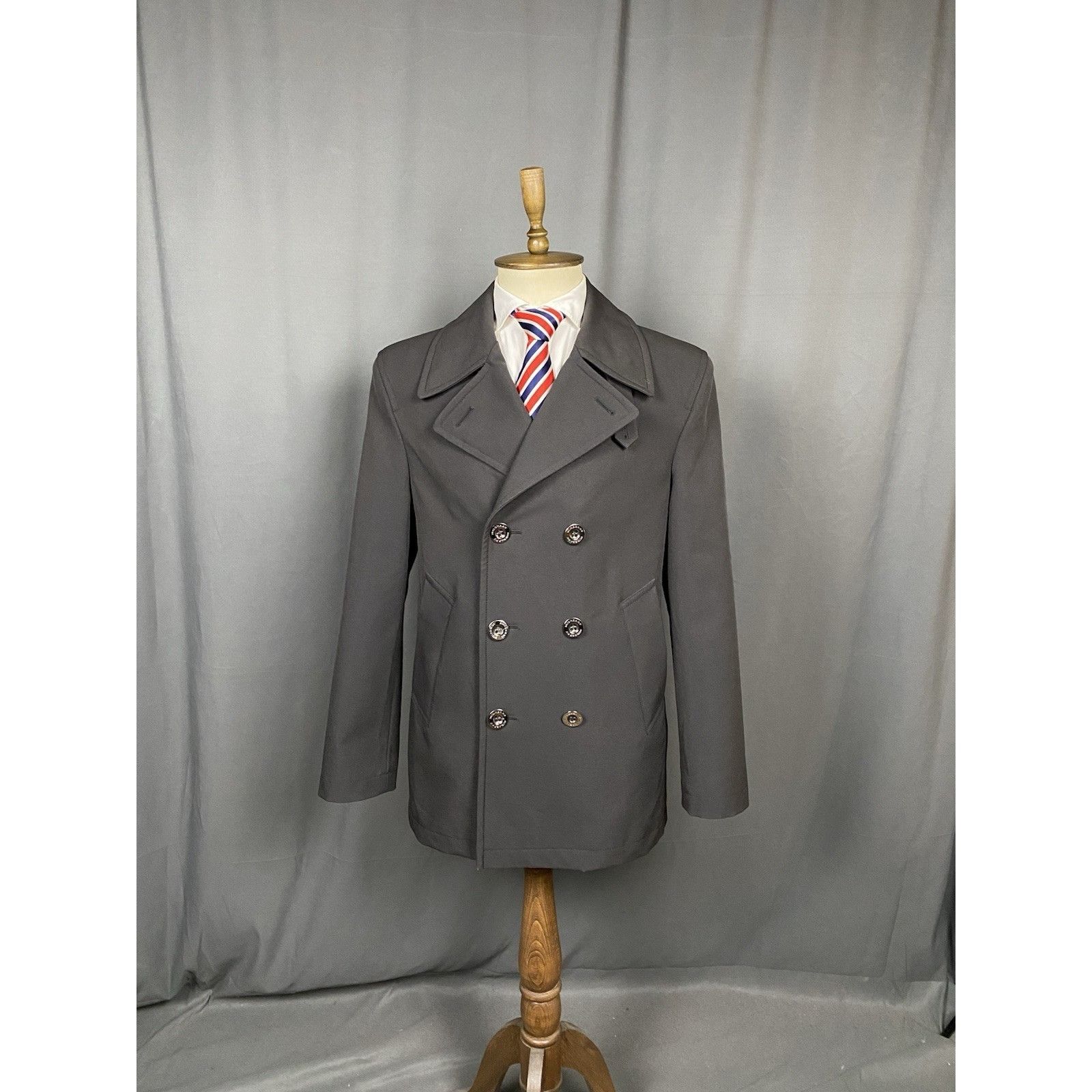 Burberry Burberry Men's Dark Gray Double Breasted Pea Coat Size M Size US M / EU 48-50 / 2 - 3 Thumbnail