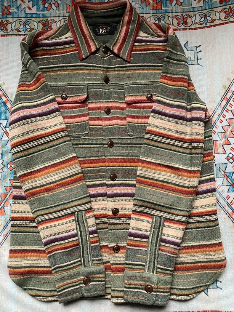 RRL Ralph Lauren RRL Ralph Lauren Navajo Southwest Rainbow Striped Long-Sle Size US S / EU 44-46 / 1 - 2 Thumbnail