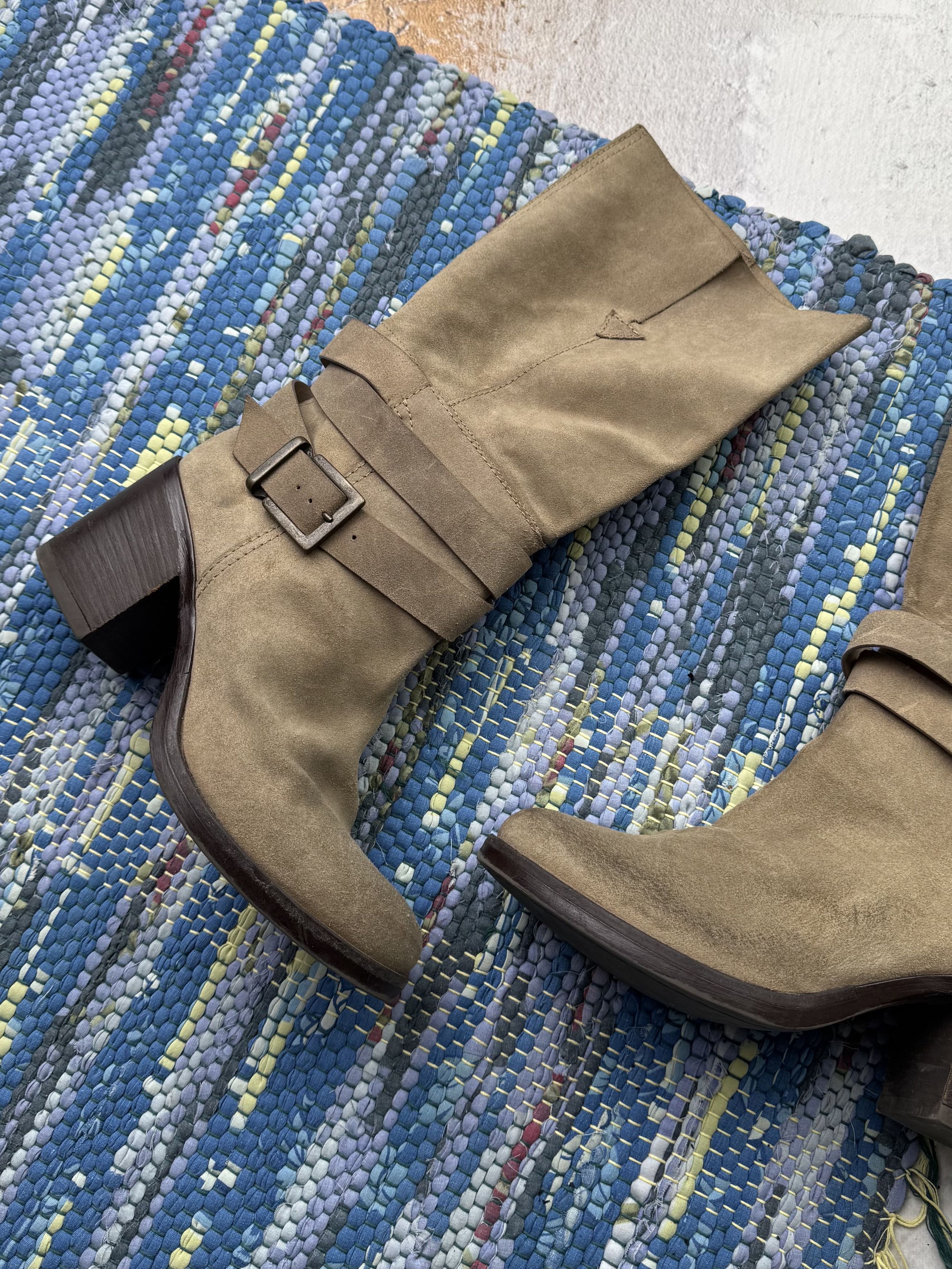 Japanese Brand Vintage Leather Boots With Straps A691D8(114) Size US 10 / IT 40 - 7 Thumbnail