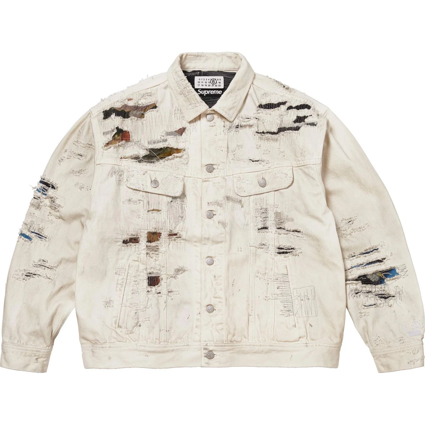 Maison Margiela × Supreme Distressed Selvedge Denim Trucker Jacket - White Size US M / EU 48-50 / 2 - 1 Thumbnail