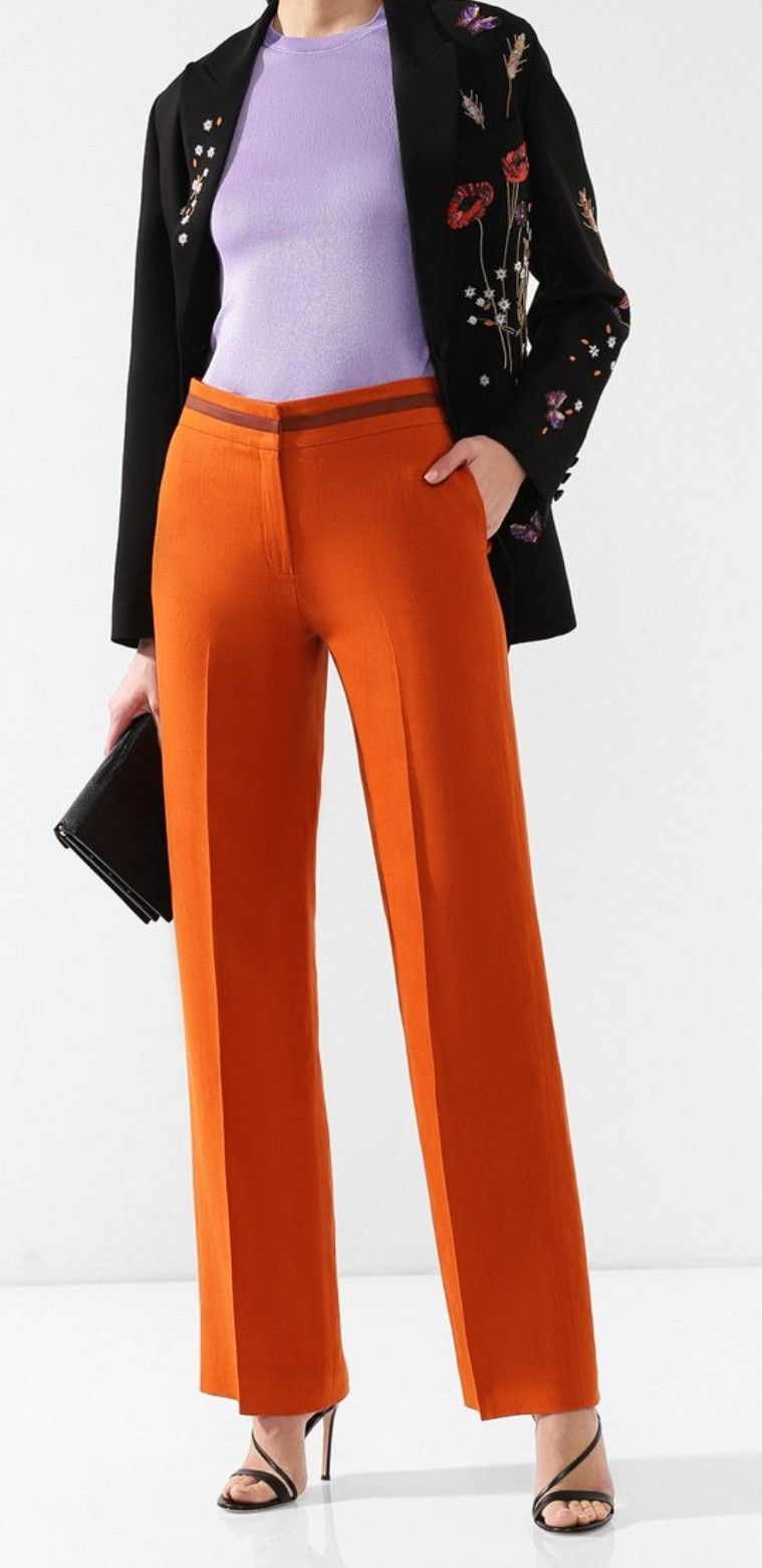 Loro Piana LORO PIANA CARSON LEATHER-TRIM LINEN PANTS IN ORANGE RUST Size 27" / US 4 / IT 40 - 5 Thumbnail