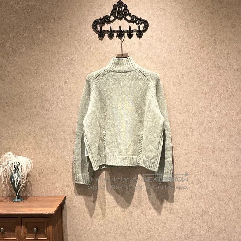 Loro Piana Loro Piana Mint Green High Neck Knit Cashmere Sweater Size M / US 6-8 / IT 42-44 - 2 Thumbnail