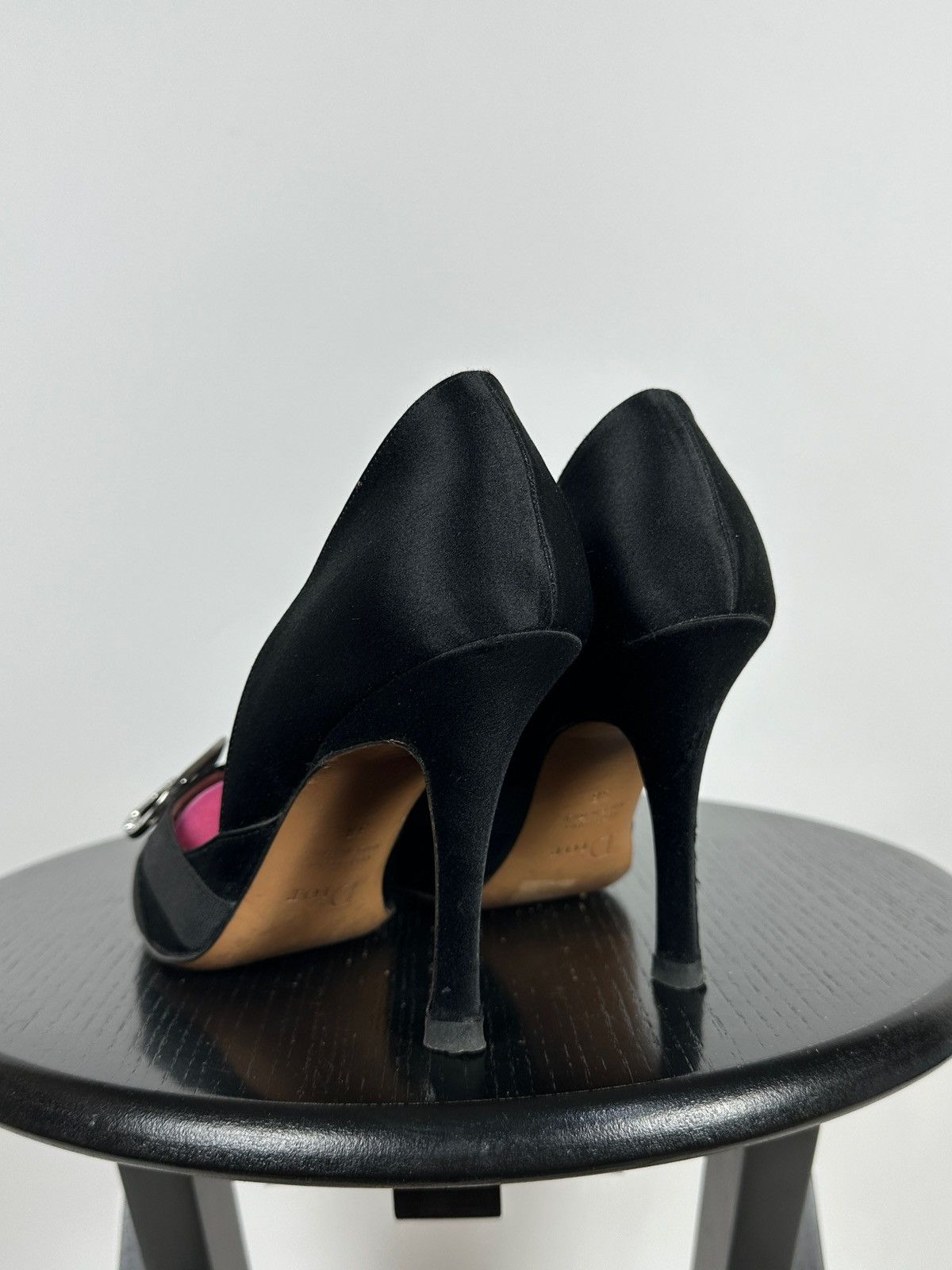 Dior Vintage Dior John Galliano Era Satin Crystal D Logo Heels Size US 8 / IT 38 - 7 Thumbnail