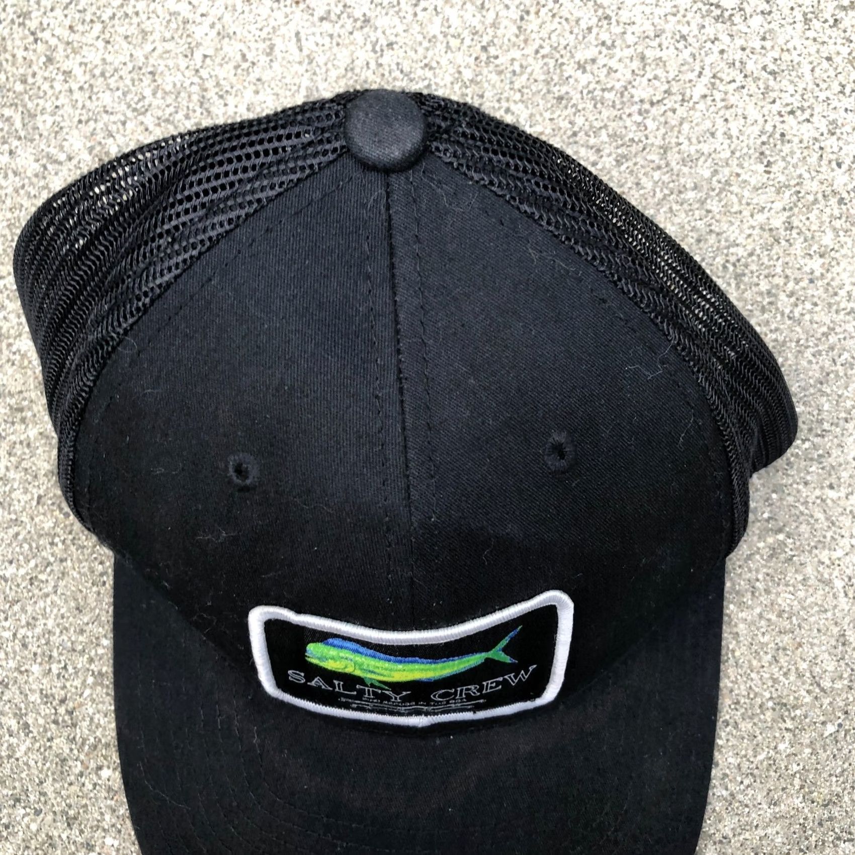Vintage YUPOONG Salty Crew Trucker Hat Men's One Size Black Snapback Adjustable Cap Size ONE SIZE - 3 Thumbnail