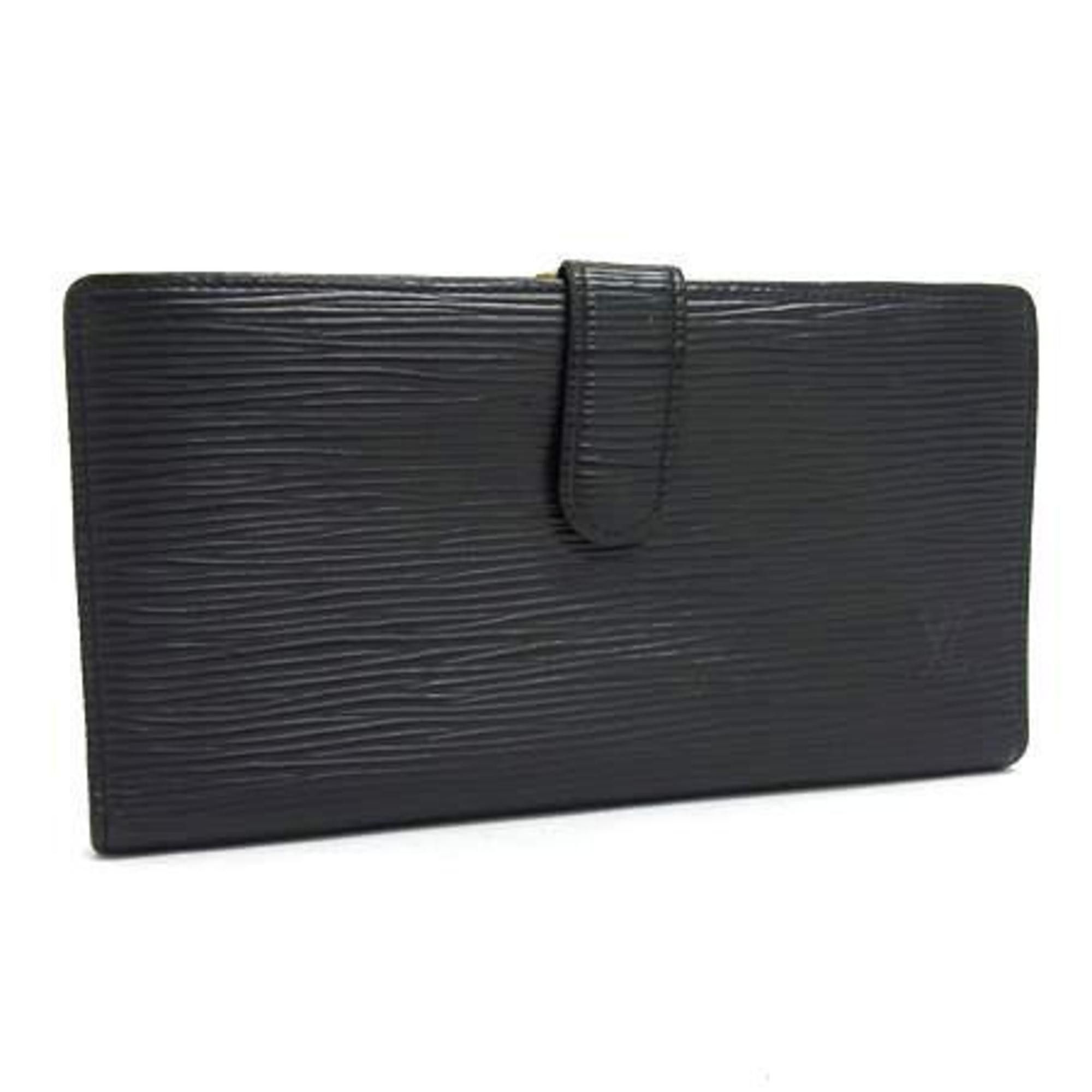 LOUIS VUITTON Epi Continental Viennois Long Wallet M63252 Black Leather Women's