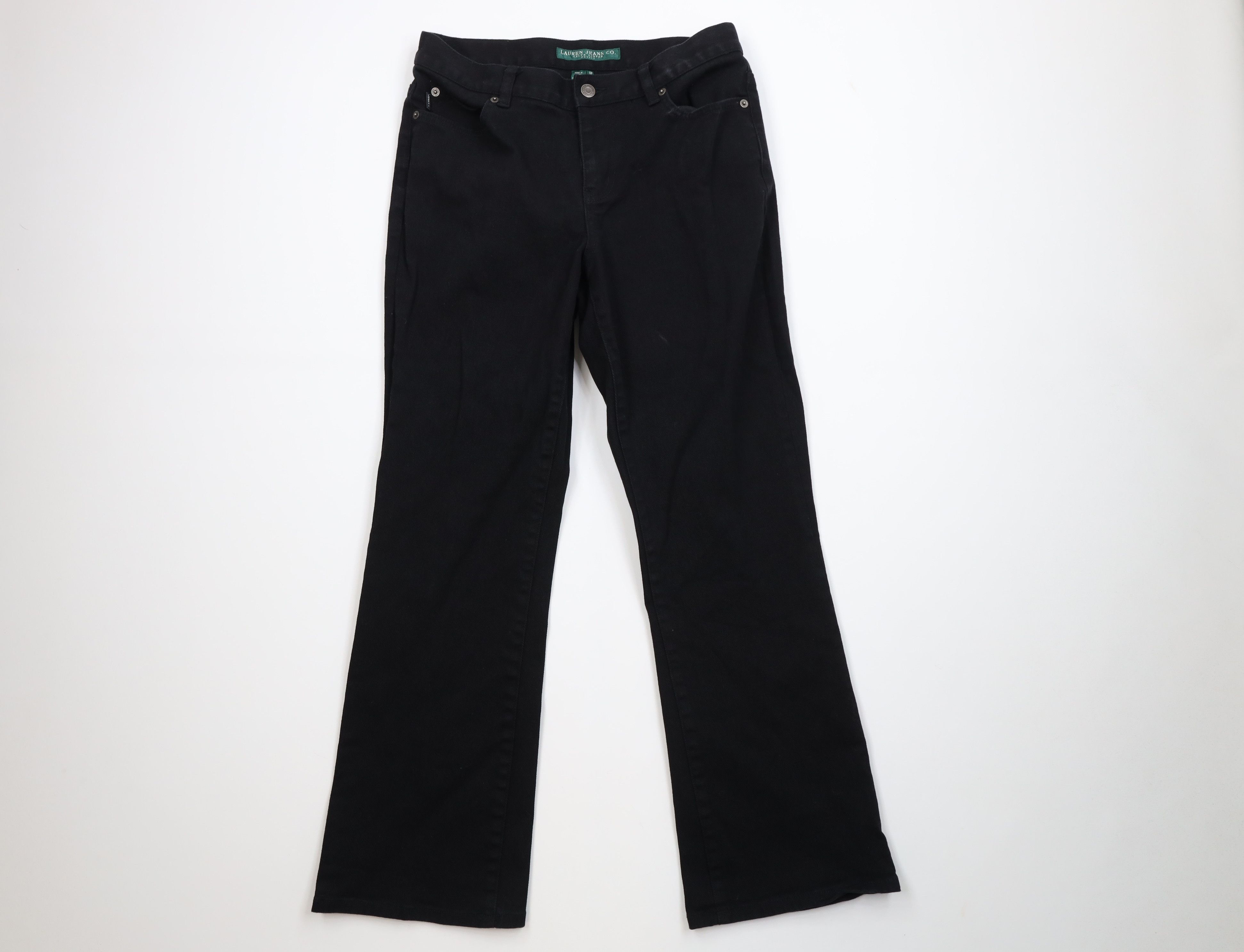 Ralph Lauren Vintage 90s Ralph Lauren Stretch Wide Leg Denim Jeans Black Size 32" / US 10 / IT 46 - 1 Thumbnail