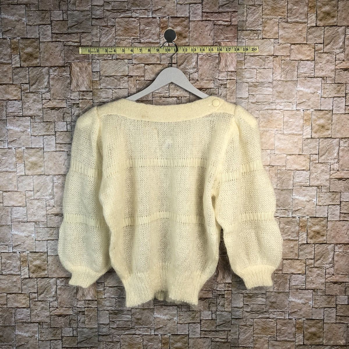 Homespun Knitwear Paimpol France White mohair fur Knitwear vintage #A939 Size M / US 6-8 / IT 42-44 - 1 Thumbnail