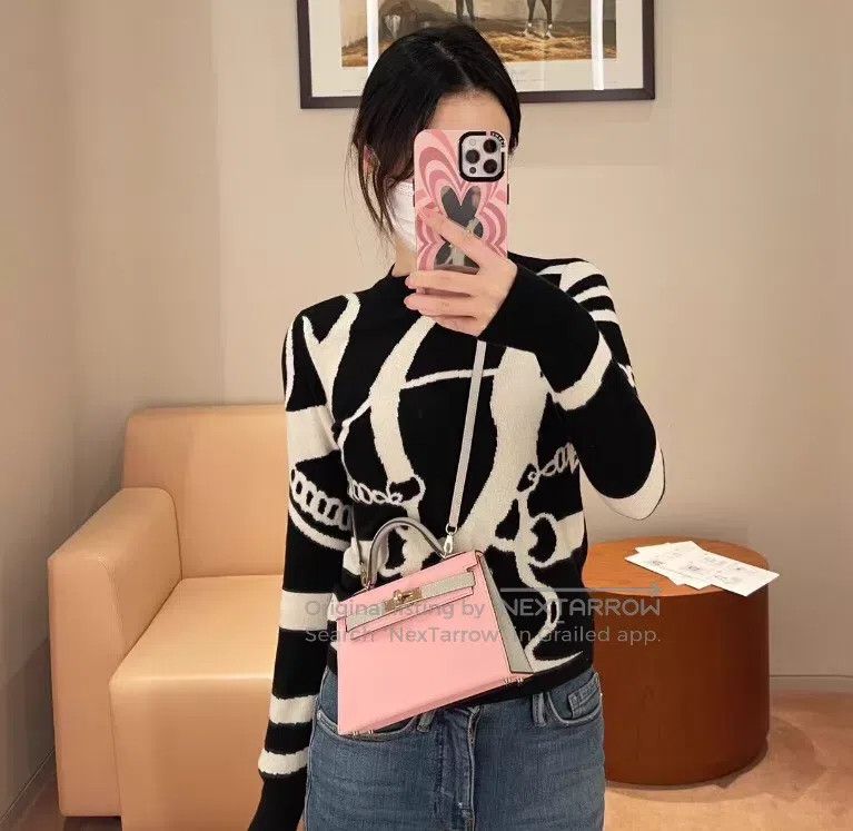 Hermes Hermes Black goat cashmere ribbed round neck long sleeve k Size XXS / US 00 / IT 34 - 8 Thumbnail