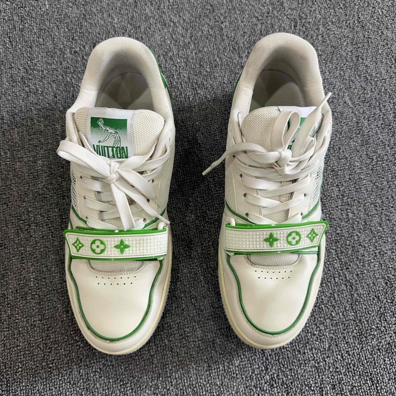 Louis Vuitton Louis Vuitton Classic Trainer Sneakers in White Green -2505 Size US 8 / IT 38 - 2 Thumbnail