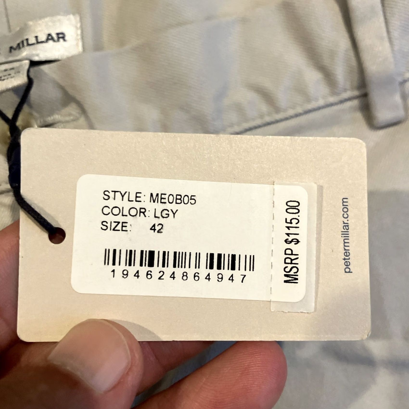 Peter Millar PETER MILLAR Golf Shorts Men's 42" Light Gray Pilot Twill 8" Inseam NWT Size US 42 / EU 58 - 3 Thumbnail