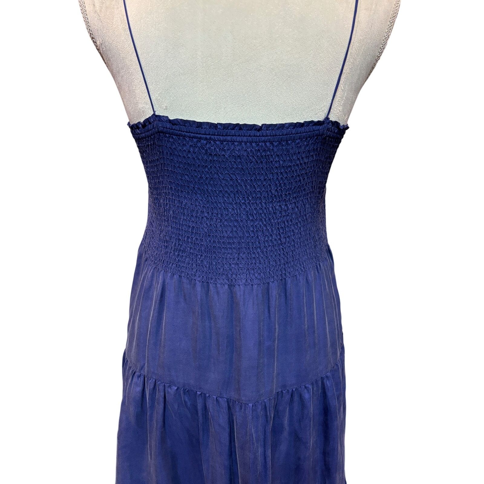 Rebecca Taylor Rebecca Taylor Silk Tiered Maxi Navy Dress Size S Size S / US 4 / IT 40 - 2 Thumbnail