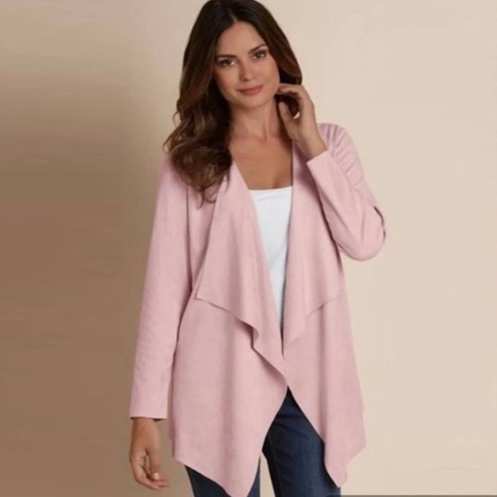 Other Soft‎ Surroundings Faux Suede Ultra Soft Pink Waterfall Car Size M / US 6-8 / IT 42-44 - 1 Thumbnail