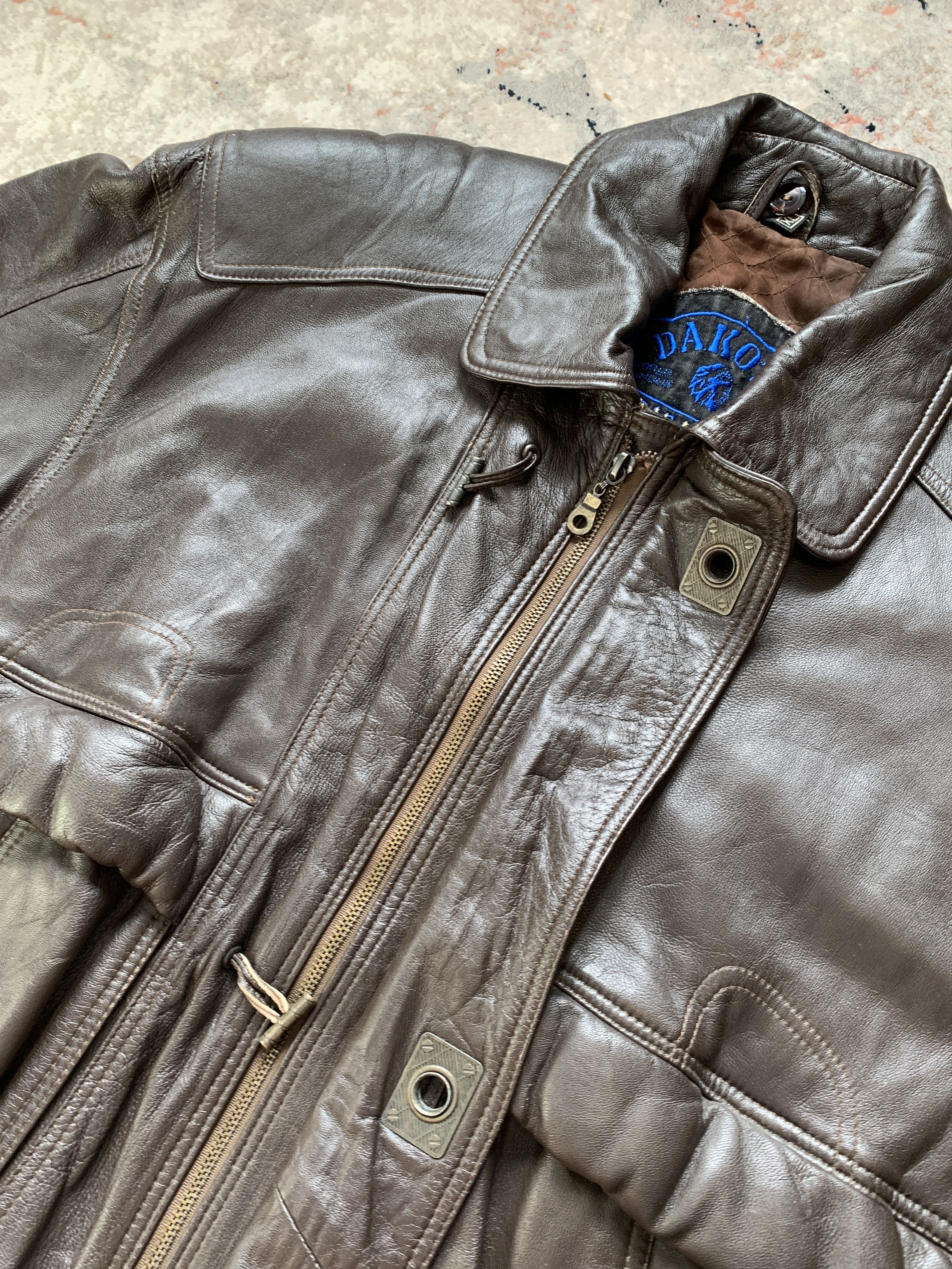 Vintage Vintage Dakota Drag Racing Leather Jacket Size US XL / EU 56 / 4 - 12 Thumbnail