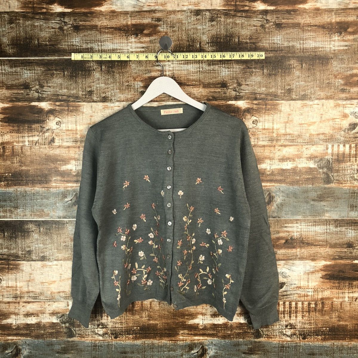 Vintage Pasta Club Grey Patterned vintage knitwear Cardigans #A1455 Size M / US 6-8 / IT 42-44 - 1 Thumbnail