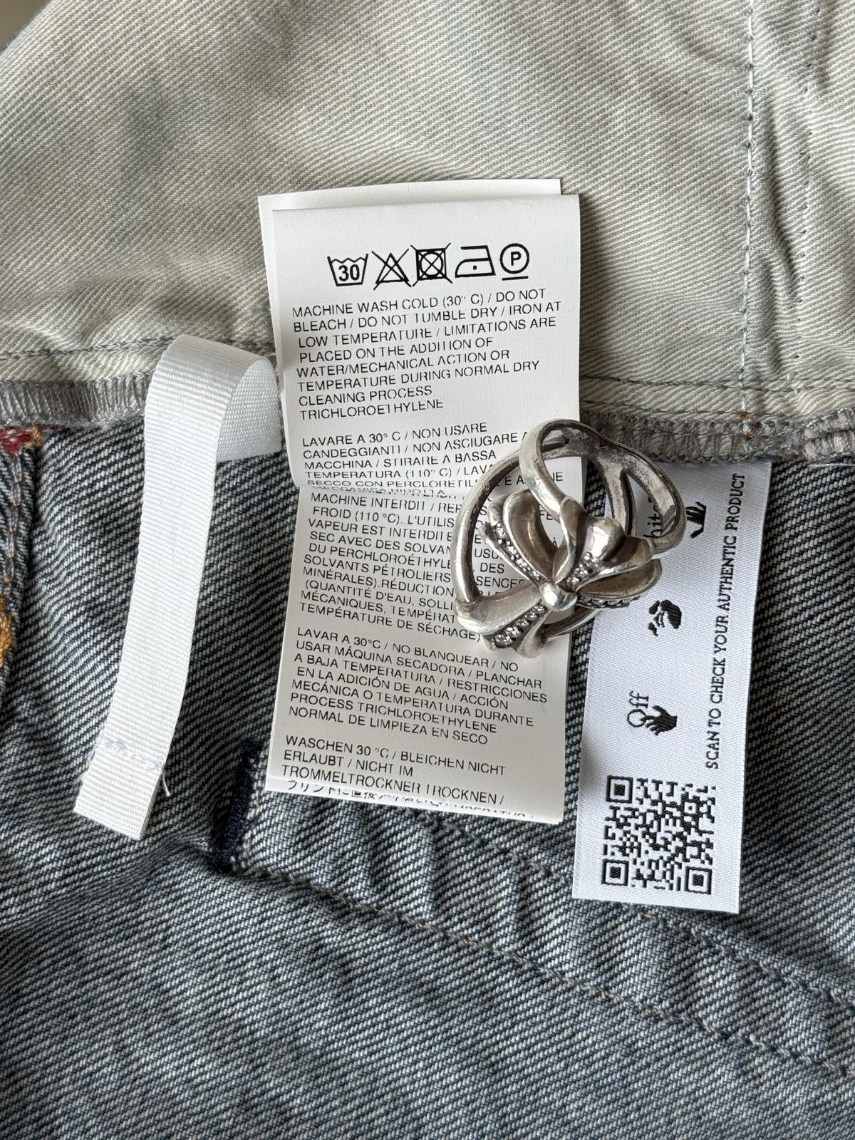Off-White Off-White Virgil “CUT HERE” Denim Jeans Size US 34 / EU 50 - 14 Thumbnail