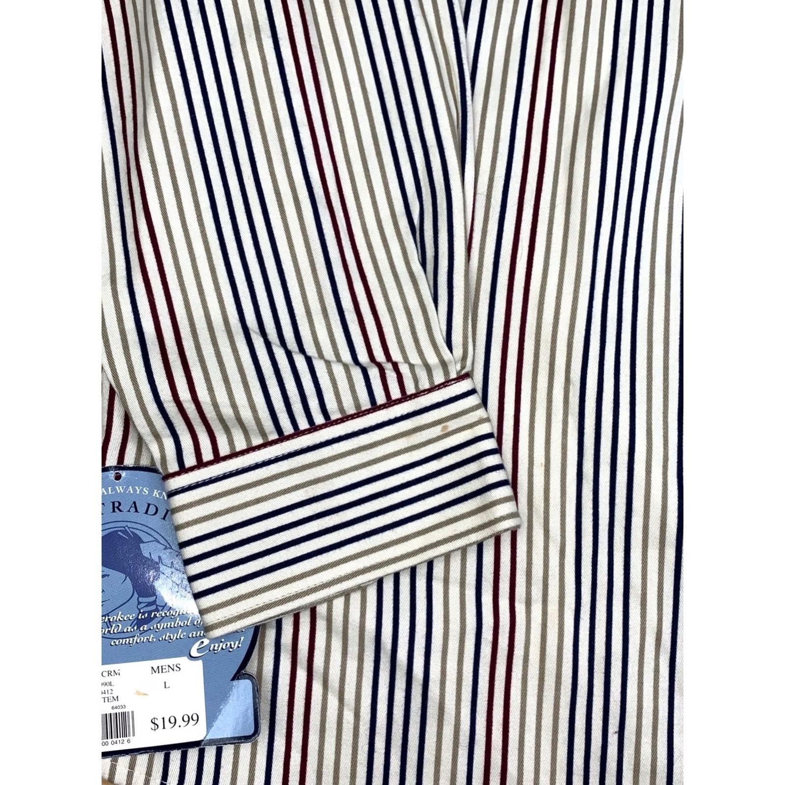 Cherokee VINTAGE Cherokee Button-Up Shirt Men L Striped Long Sleeve Casual Shirt Size US L / EU 52-54 / 3 - 7 Thumbnail
