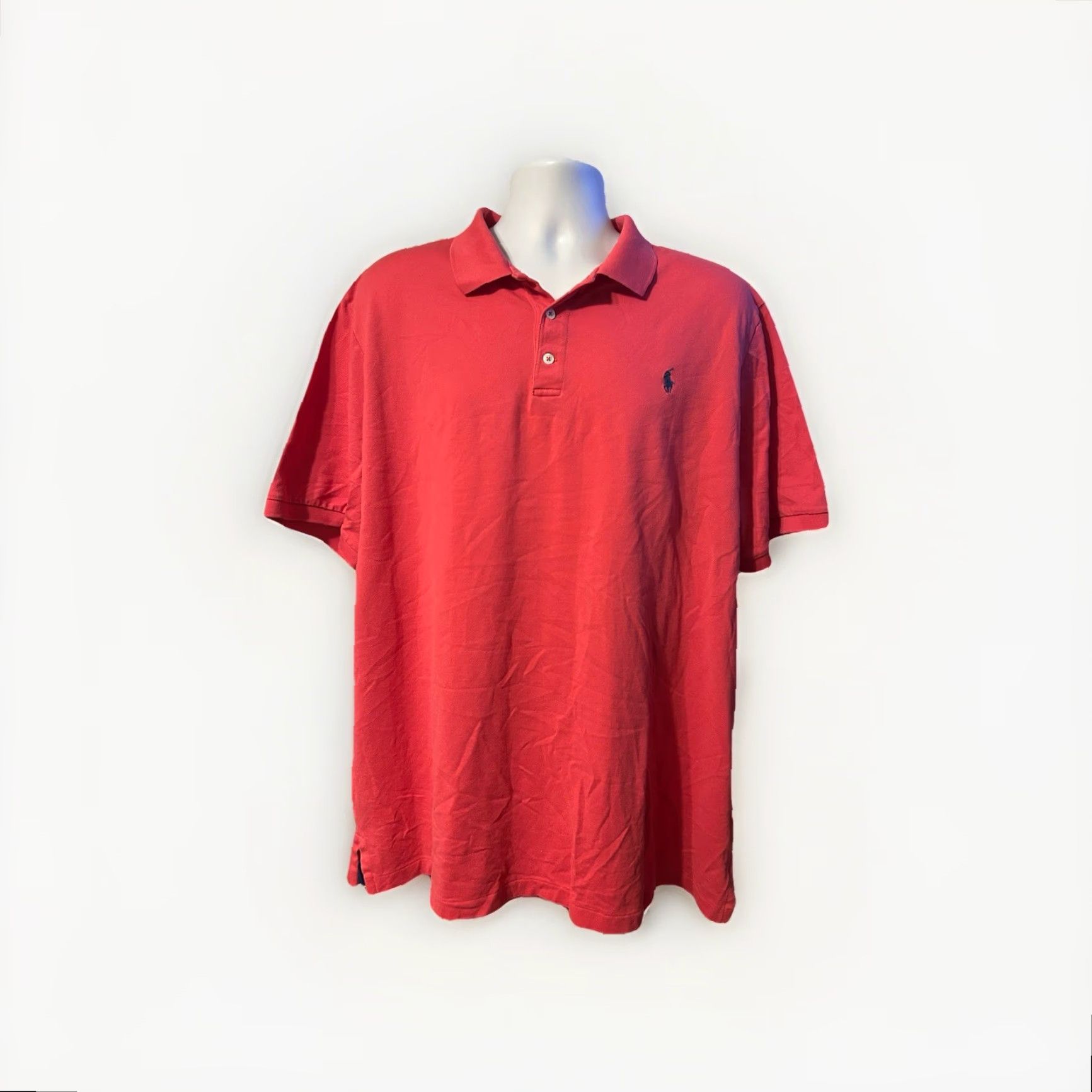 Polo Ralph Lauren Polo Ralph Lauren Polo Shirt Men 2XL Shirt Coral Pink Solid Short Sleeve Golf Preppy Casual Men’s Mens Size US XXL / EU 58 / 5 - 4 Thumbnail