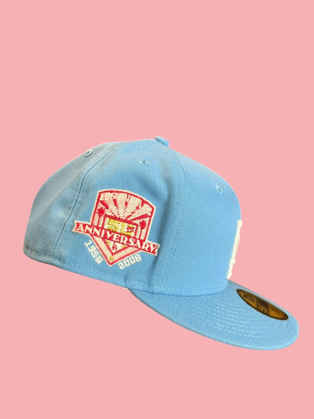New Era LAST 7 3/8 LA dodgers palm tree fitted PINK bottom Size ONE SIZE - 2 Thumbnail