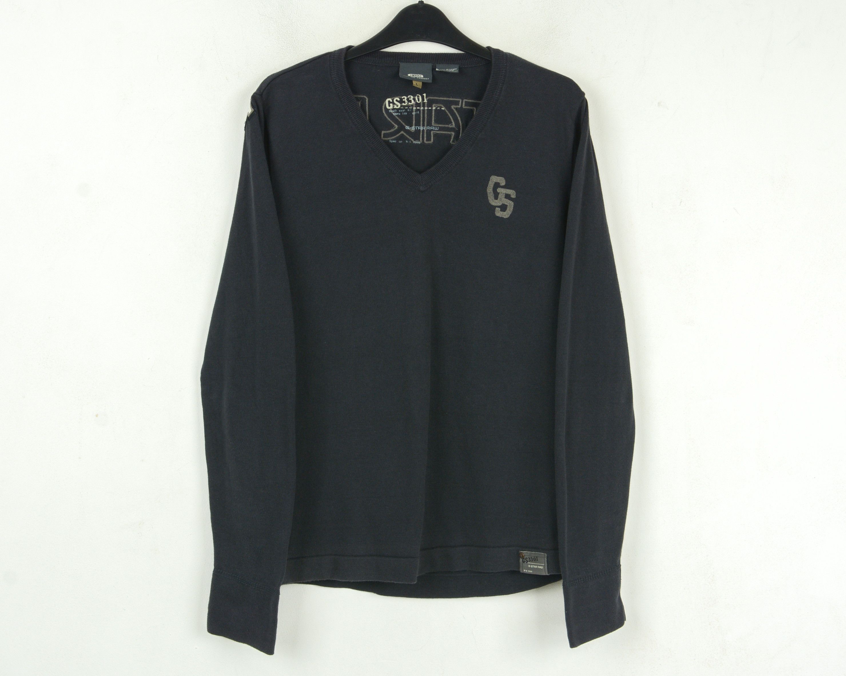 G-Star Jumper L Emboidered Pullover Wool Sweater V-Neck Knit Top Size US L / EU 52-54 / 3 - 1 Thumbnail