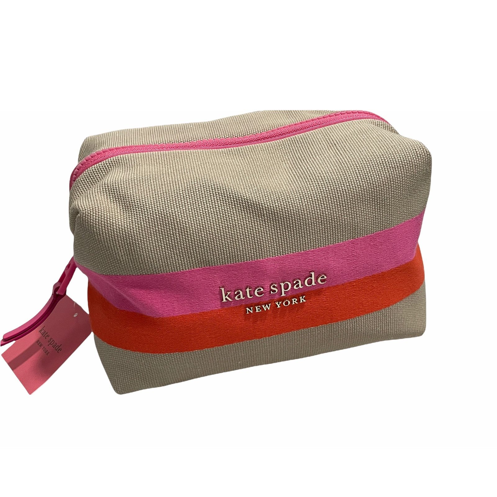 Kate Spade Kate Spade stripe logo canvas large cosmetic case Size ONE SIZE - 1 Thumbnail