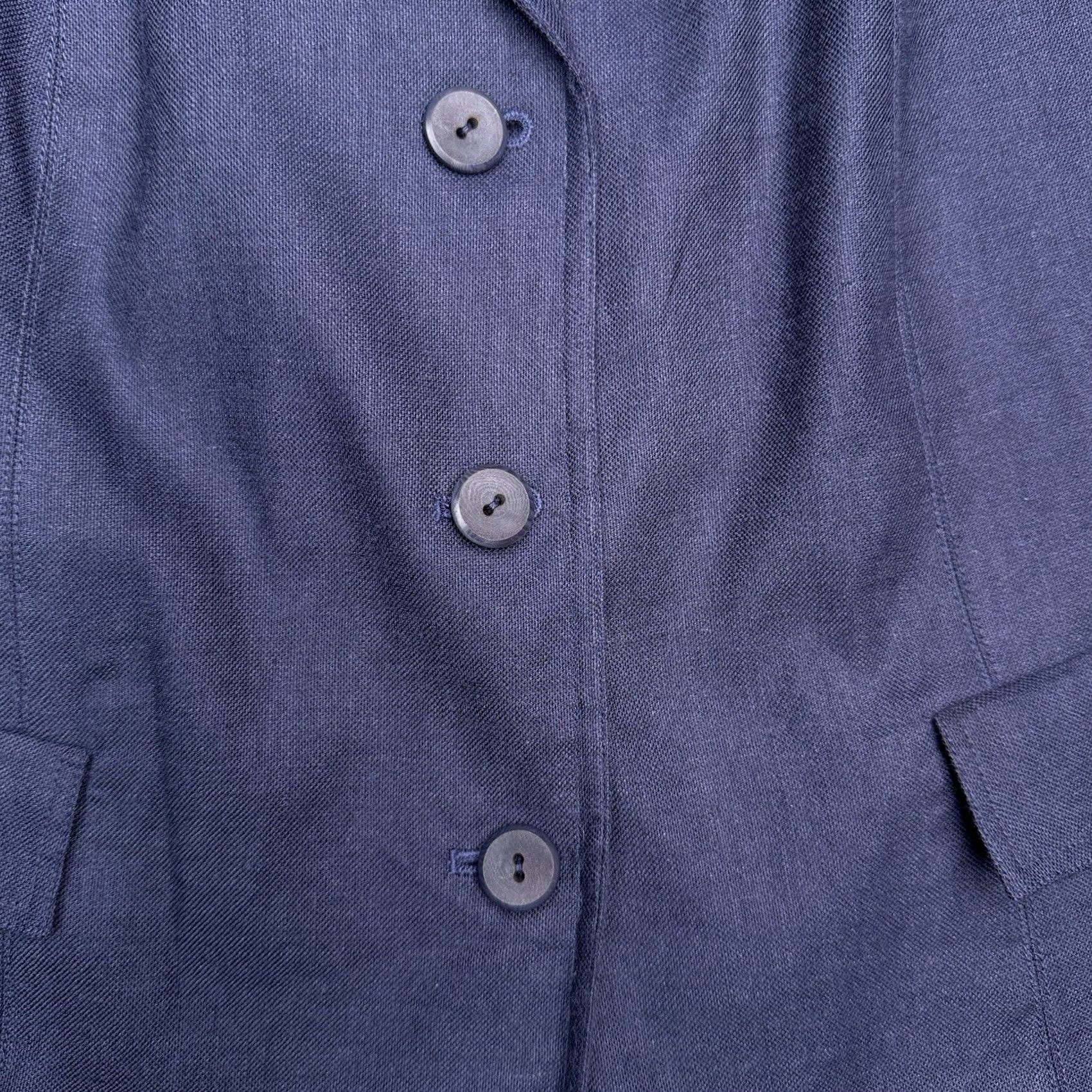 Talbots Talbots Petites Blazer 12W Blue Linen Silk Stretch Career Italian Fabric New Size XL / US 12-14 / IT 48-50 - 7 Thumbnail