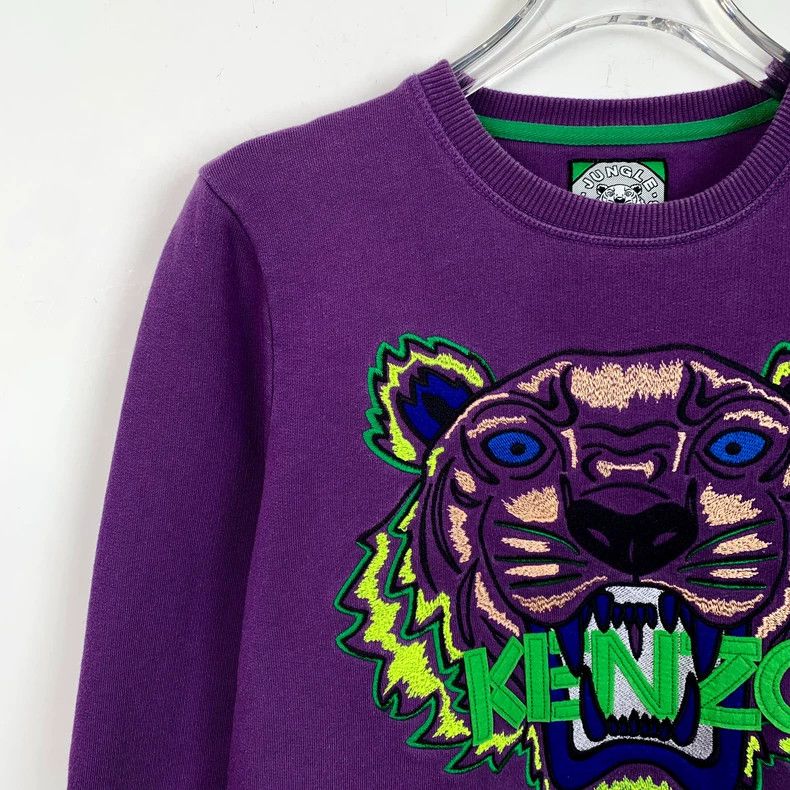 Kenzo KENZO Purple tiger embroidered cotton round neck long slee Size M / US 6-8 / IT 42-44 - 3 Thumbnail