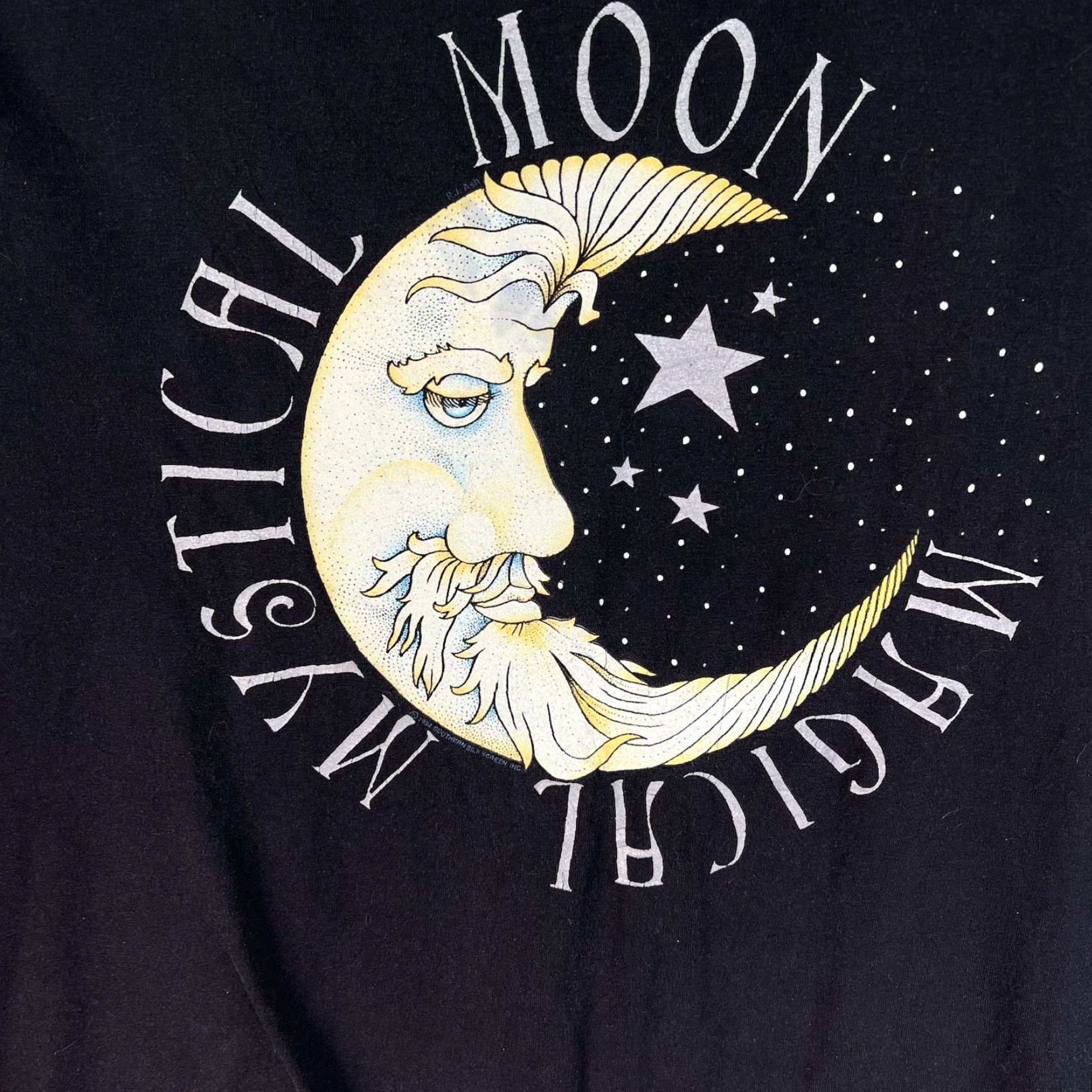 Hanes VINTAGE Hanes 90s Black Magical Mystical Moon Stars T-Shirt Adult 3XL Distressed Graphic Mens Size US XXL / EU 58 / 5 - 2 Thumbnail