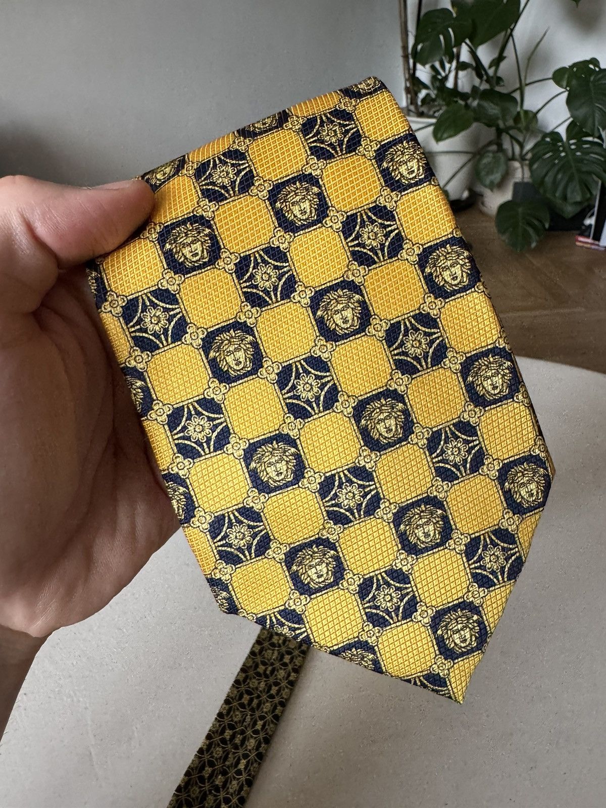 Versace Gianni Versace Tie Vintage 90s Medusa Monogram Designer Rare Size ONE SIZE - 3 Thumbnail