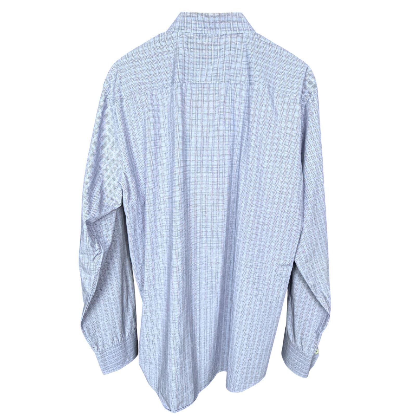 BUGATCHI Bugatchi Uomo Mens 18 36/37 Light Blue Red Plaid Button Down Size US XL / EU 56 / 4 - 2 Thumbnail