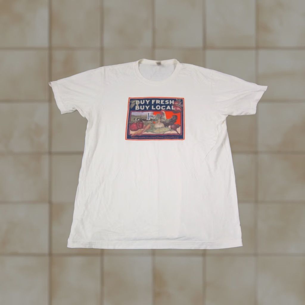Vintage VINTAGE Canvas Shirt Mens XL White Farmers Market City Outdoor 90s Theme T-Shirt Size US XL / EU 56 / 4 - 1 Thumbnail
