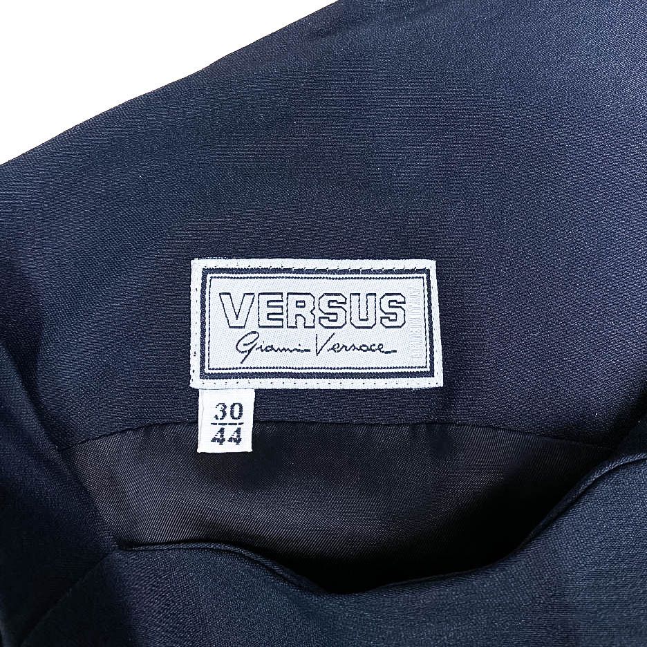Versace × Versus Versace VERSUS Gianni Versace Dark Blue Medusa Long Dress Vintage Size S / US 4 / IT 40 - 6 Thumbnail