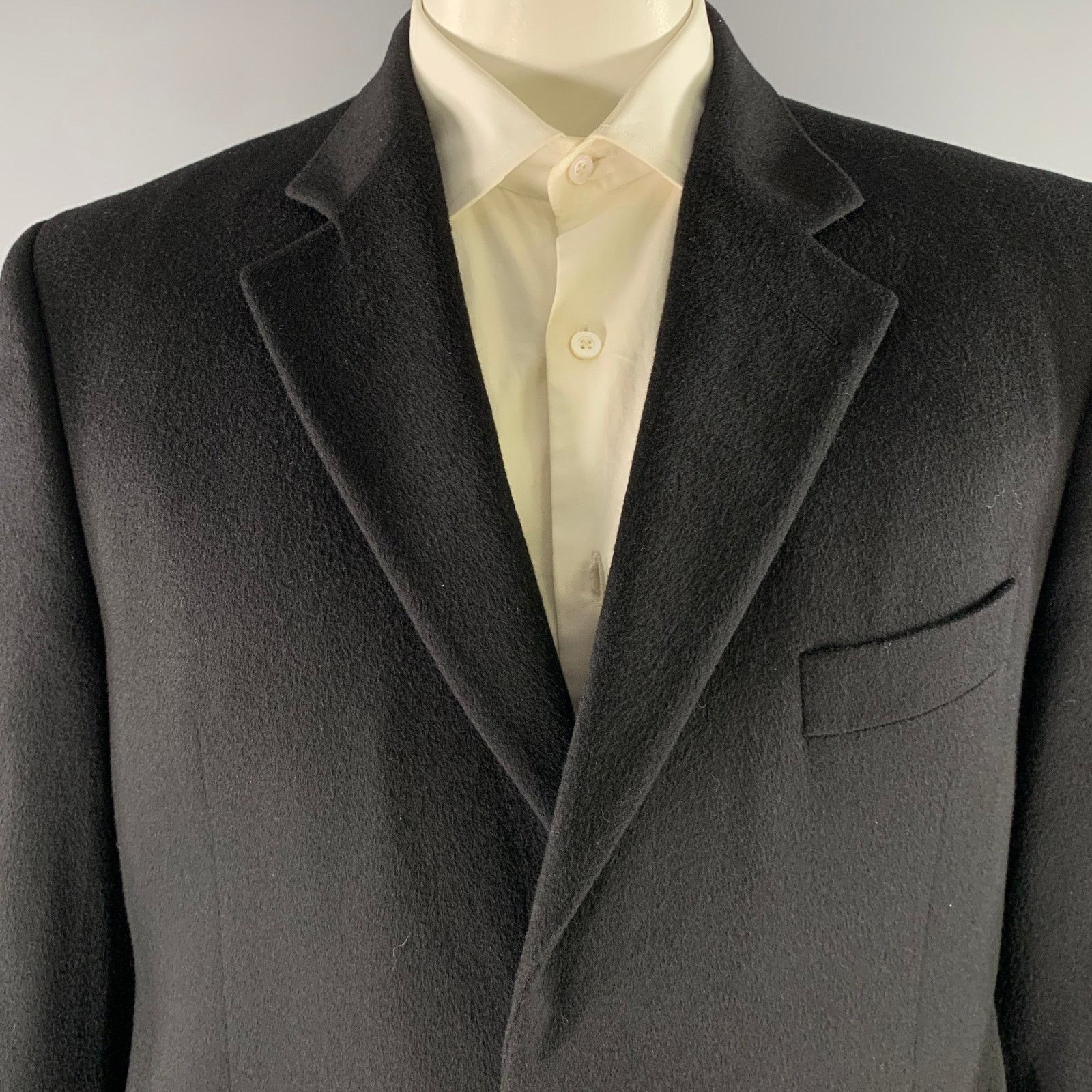 Barneys New York BARNEYS NEW YORK 44 Black Loro Piana Cashmere Sport Coat Size 44R - 2 Thumbnail