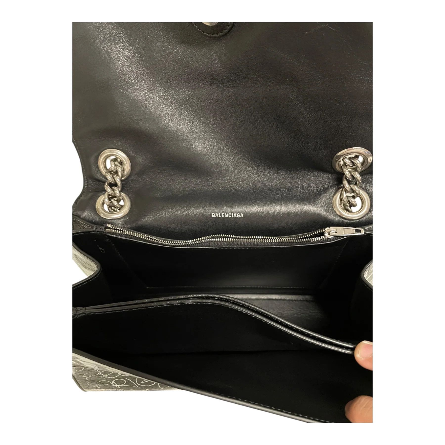 Balenciaga o1mt1gz0125 Size: OS / Crush Medium Chain Bag Graffiti Size ONE SIZE - 3 Thumbnail