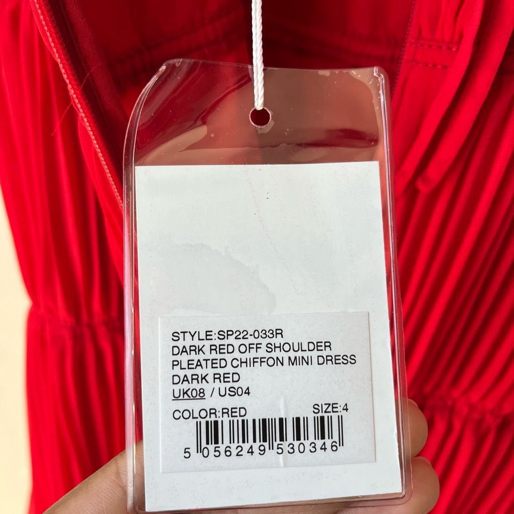 Self-Portrait NWT Self Portrait Dress Pleated Off Shoulder Lace Red Mini D Size S / US 4 / IT 40 - 9 Thumbnail