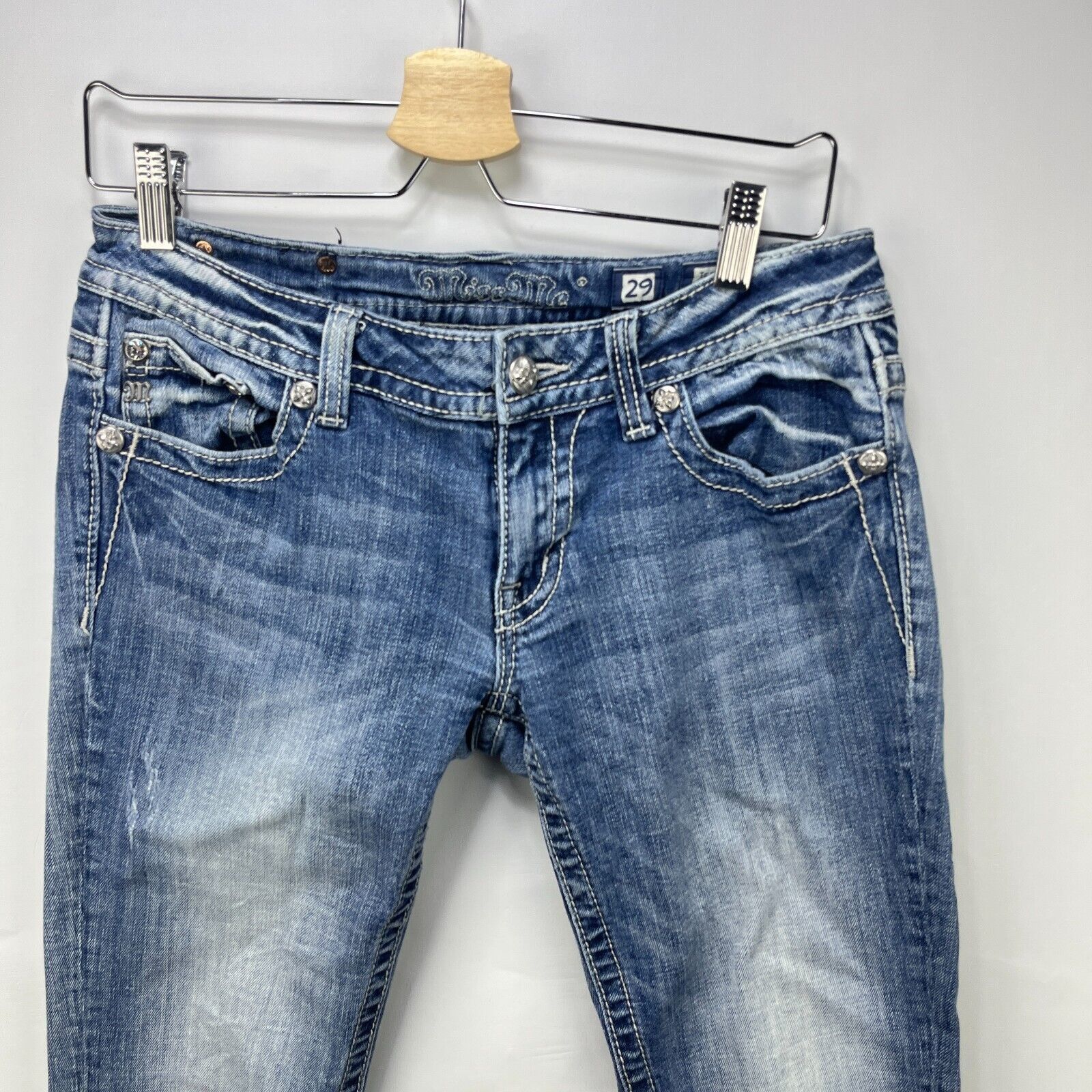 Miss Me × Vintage Vintage Y2K Miss Me Jeans Boot Flare Size 29 x 33 Cross Size 29" - 6 Thumbnail