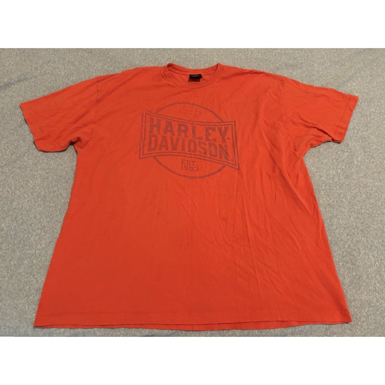 Harley Davidson Harley-Davidson Short Sleeve Tee Shirt Daytona Beach Florida Mens 3XL Orange Crew Neck Graphic Print T-Shirt Biker USA Size US XXL / EU 58 / 5 - 3 Thumbnail