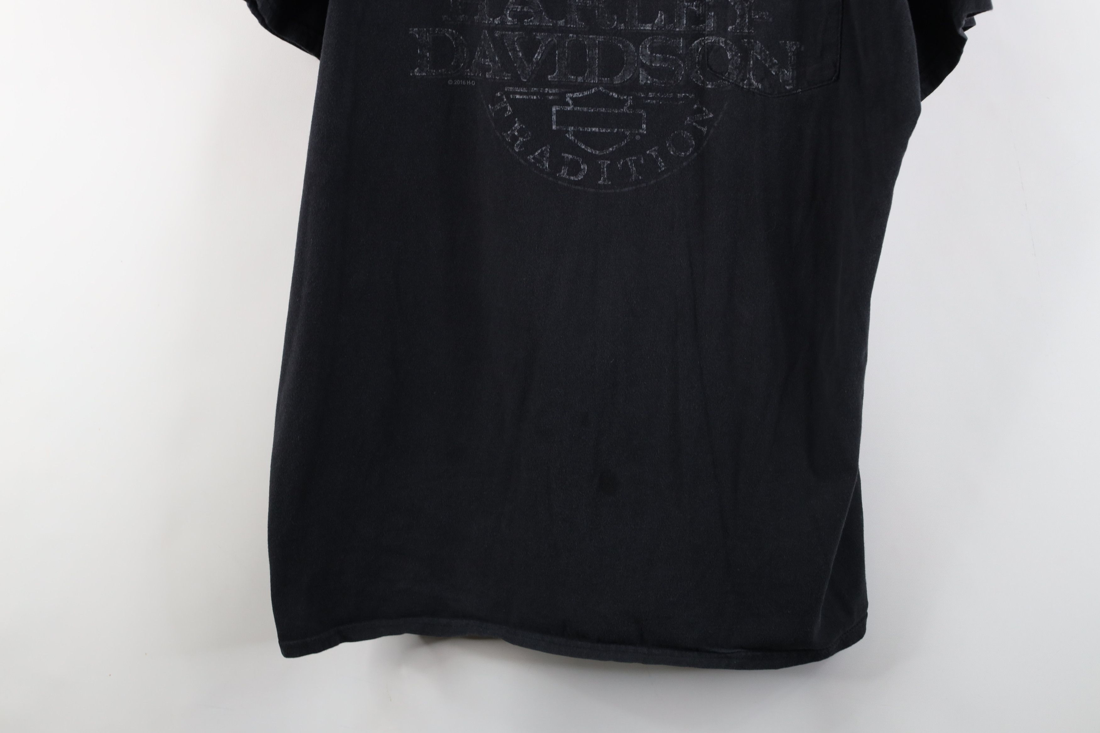 Harley Davidson × Vintage Vintage Harley Davidson Spell Out Eagle Pocket T-Shirt Black Size US XXL / EU 58 / 5 - 3 Thumbnail