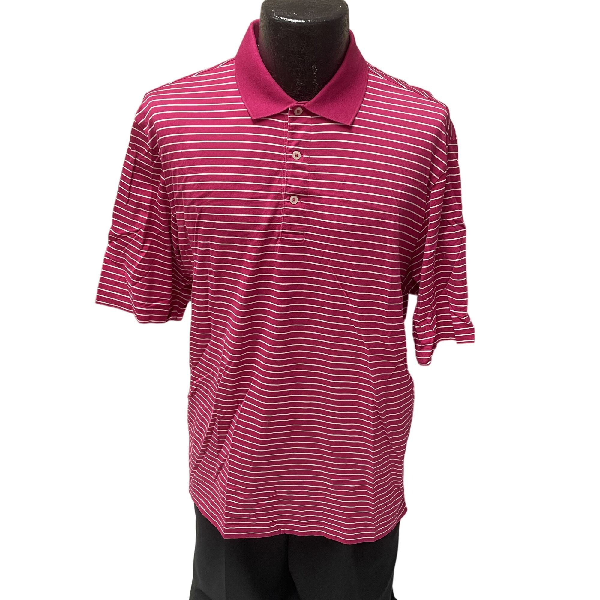Polo Ralph Lauren Ralph Lauren Men's Maroon Magenta POLO GOLF Pima Cotton Stri Size US L / EU 52-54 / 3 - 1 Thumbnail