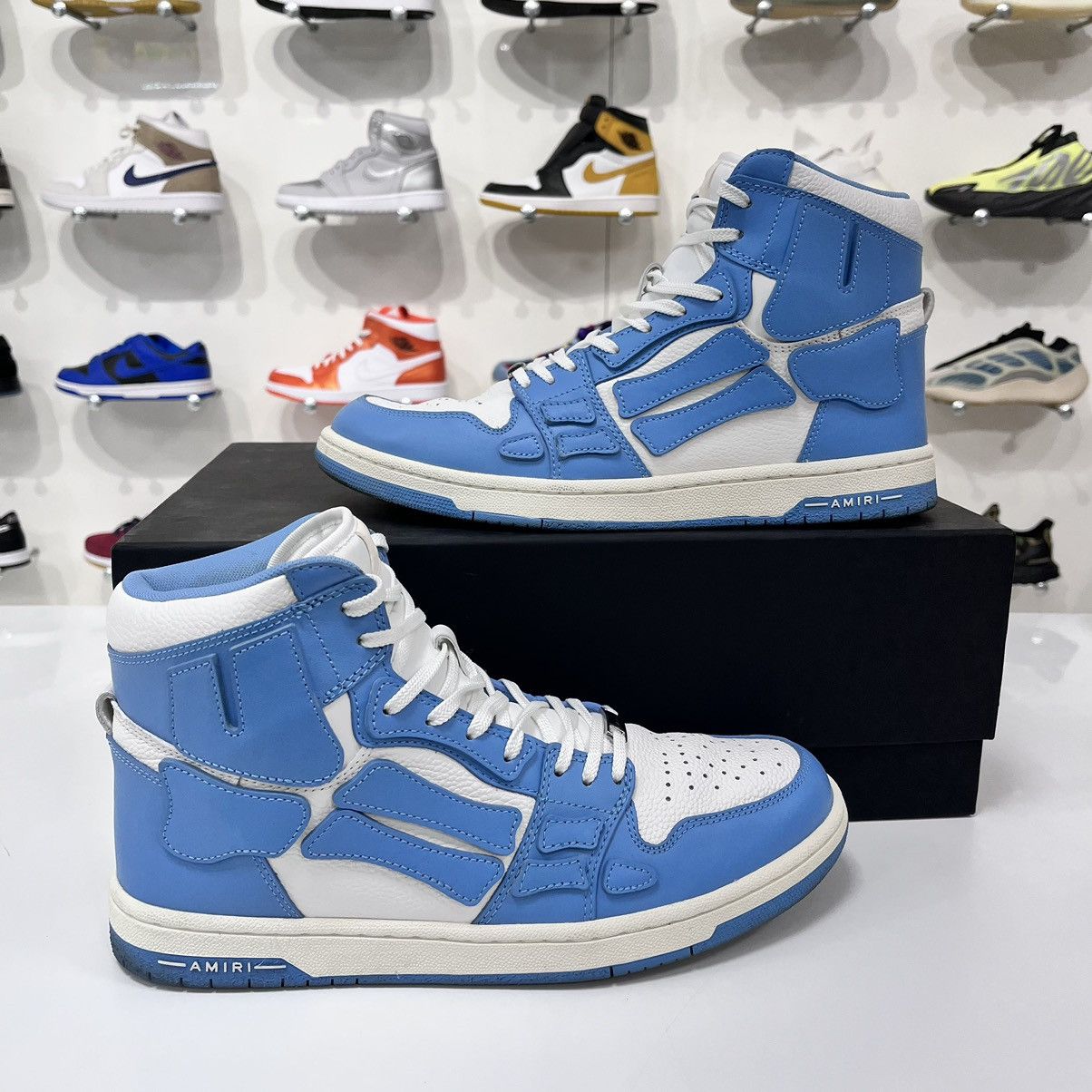Size 44EU/11US - Amiri Skel Top High Top White Blue NEW! Amiri Amiri Skel Top High UNC Blue | Grailed main image 3